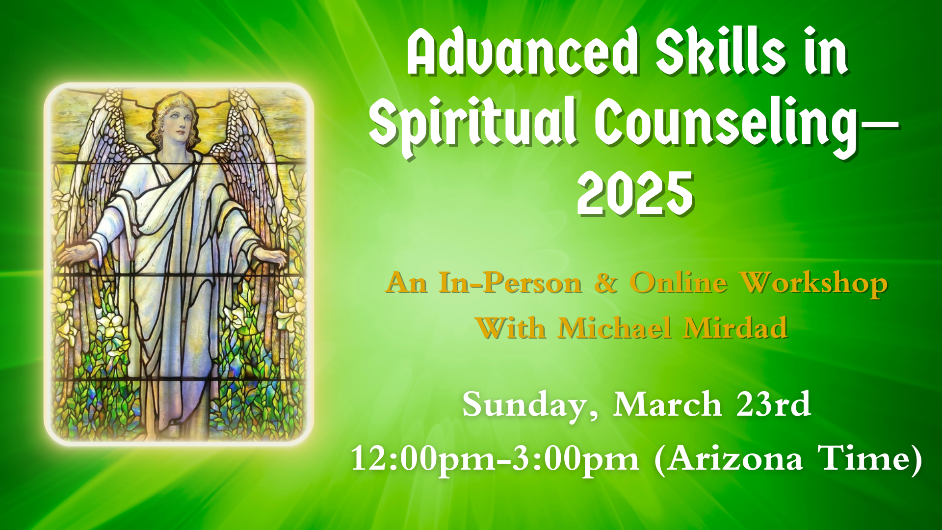 Spiritual counseling workshop event, March 23rd, 2025.