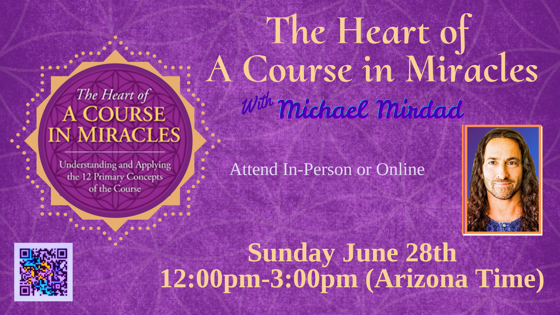Event flyer for A Course in Miracles workshop